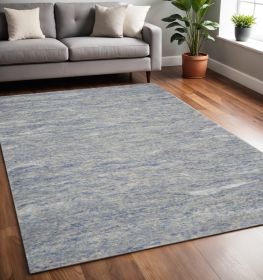 5' X 7' Ocean Blue Hand Tufted Abstract Indoor Area Rug