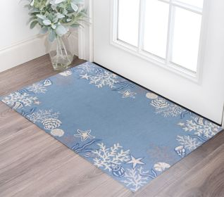 2' X 3' Light Blue Hand Tufted Area Rug