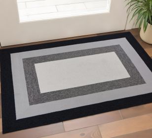 2' X 3' Uv Treated Polypropylene Charcoal Accent Rug