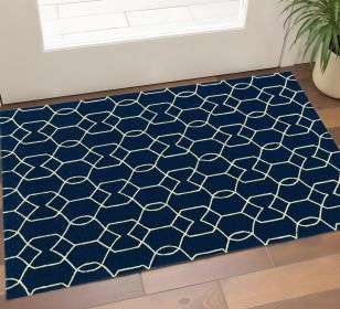 2' X 3' Uv Treated Polypropylene Navy Accent Rug