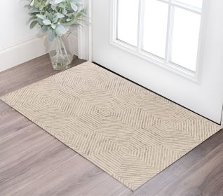 2' X 4' Ivory Wool Hand Tufted Area Rug