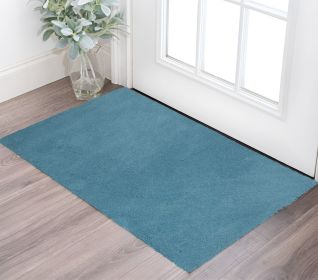 2' X 4' Polyester Highlighter Blue Area Rug
