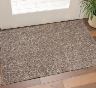 2' X 4' Beige Heather Indoor Shag Rug