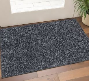 2' X 4' Black Heather Indoor Shag Rug