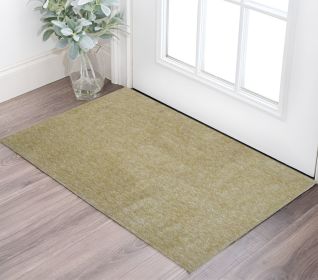 2' X 4' Polyester Yellow Heather Area Rug