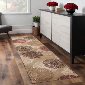 2' X 8' Sand Polypropylene Runner Rug