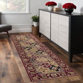 2' X 8' Red Panel Runner Rug