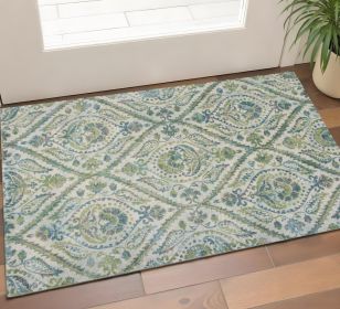 3' X 5' Ivory Ogee Area Rug