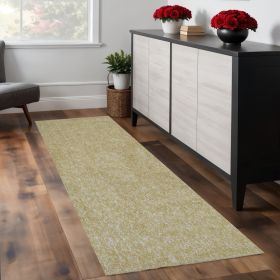 8' Yellow Heather Indoor Shag Runner Rug