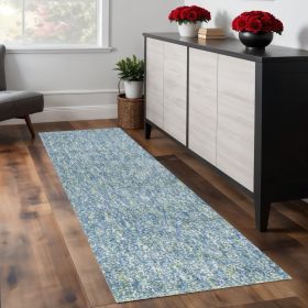 8' Seafoam Heather Indoor Shag Runner Rug