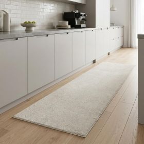 8' Ivory Indoor Shag Runner Rug