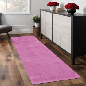 8' Hot Pink Plain Runner Rug