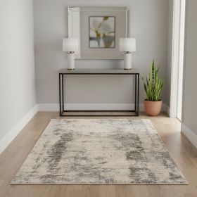 4' X 6' Ivory And Blue Area Rug