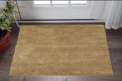 3' X 5' Gold Plain Area Rug