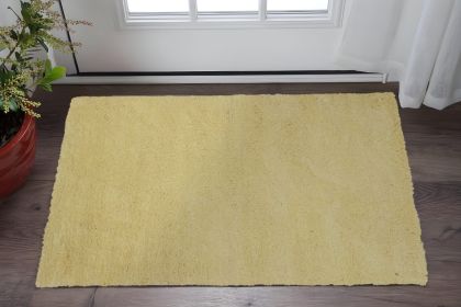 3' X 5' Canary Yellow Indoor Shag Rug