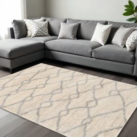 7' X 9' Gray and Ivory Area Rug