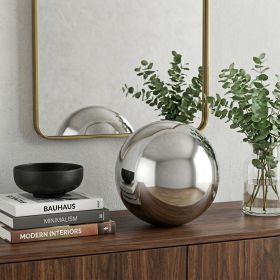 10" Silver Buffed Aluminum Decorative Orb