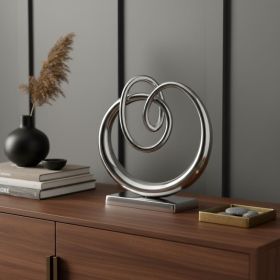 17" Silver Buffed Aluminum Tabletop Sculpture