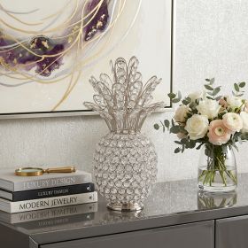 13" Silver Metal Decorative Pineapple