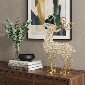 19" Gold Metal Reindeer Figurine