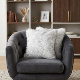 18" X 18" X 5" Gradient Gray Faux Fur  2Pack Pillow