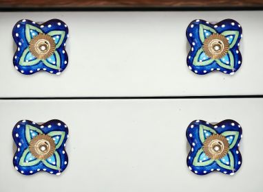 1.5" X 1.5" X 1.5" Ceramic Metal Multicolor 8 Pack Knob