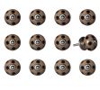Set of Twelve Brown And Black Geometric Ceramic Drawer Pull Knobs