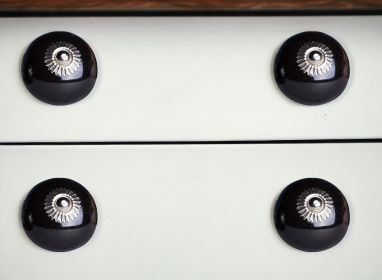 1.5" X 1.5" X 1.5" Ceramic Metal Black 8 Pack Knob