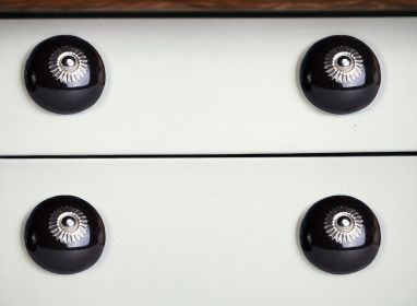 1.5" X 1.5" X 1.5" Ceramic Metal Black 12 Pack Knob