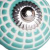 Set of Twelve Turquoise And White Geometric Ceramic Drawer Pull Knobs