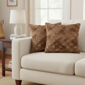 20" X 20" X 5" Acrylic Plush Polyester Polyfill Brown 2 Pack Pillow