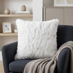 18" White Wool Throw Pillow