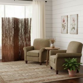 7' Rustic Willow Branch Three Panel Room Divider Screen