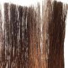 84" Brown Rattan Folding Three Panel Screen Room Divider