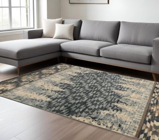 8' X 10' Slate Blue Machine Woven Pinegrove Lodge Indoor Area Rug