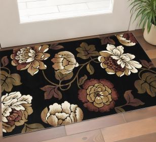 1' X 2' Black Polypropylene Area Rug