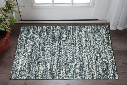 39 X 63 Blue Wool Rug