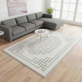 8' X 10' Gray and Ivory Wool Hand Tufted Area Rug