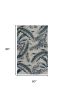 5' X 8' Blue and Gray Wool Botanical Leaves Hand Tufted Area Rug