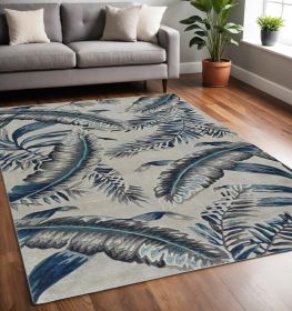 60 X 96 Grey Or  Blue Wool Rug