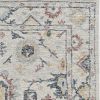 7' X 10' Ivory Gray And Red Wool Medallion Hand Tufted Area Rug