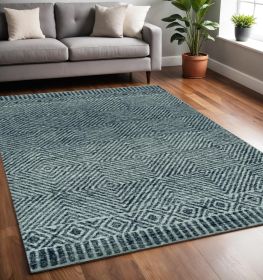 5' X 7' Grey Black Hand Tufted Space Dyed Geometric Indoor Area Rug