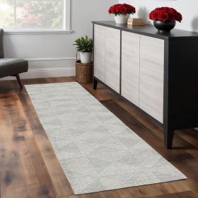 8' Ivory Wool Handmade Runner Rug