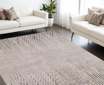 6' X 9' Gray and Ivory Area Rug
