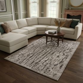 6' X 9' Grey Abstract Design Indoor Area Rug