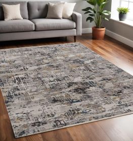 5' X 8' Grey Abstract Transitional Indoor Area Rug