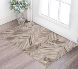 3' X 5' Gray Tropical Botanical Area Rug