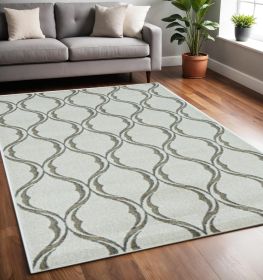 5' X 8' Sand Wavy Lines Area Rug