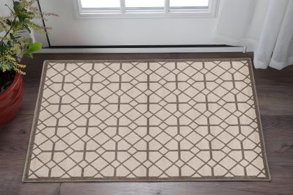 3' X 5' Ivory Or Grey Polypropylene Rug