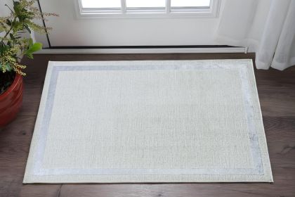 3' X 5' Gray and Ivory Area Rug